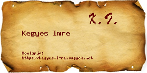 Kegyes Imre névjegykártya